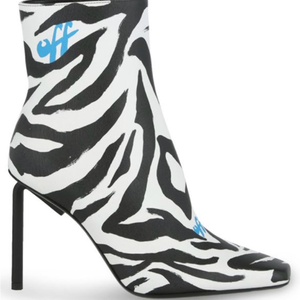 Off-White Zebra Print Bootie